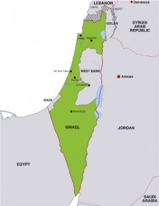 Landkarte von Israel und dem Toten Meer