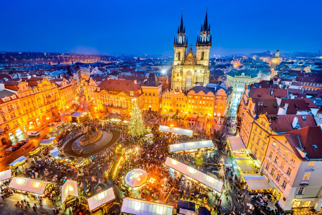 Weihnachtsmarkt in Prag - Blick von oben