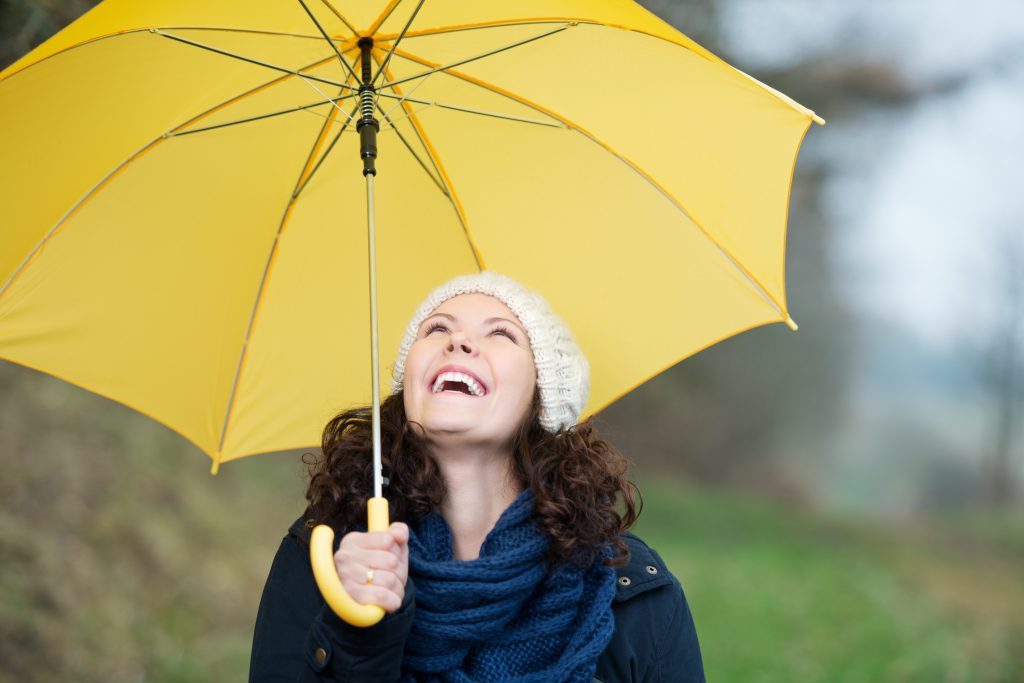 Spaziergang bei Regen.