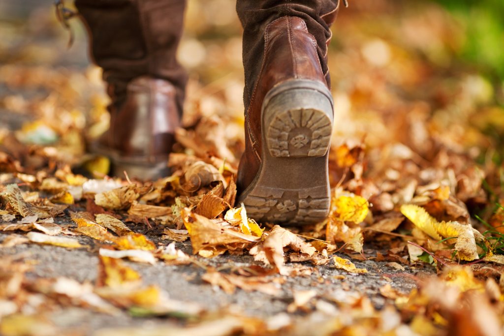 Spaziergang an der frischen Luft im Herbst