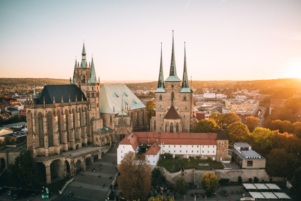 Luftansicht auf den Erfurter Dom