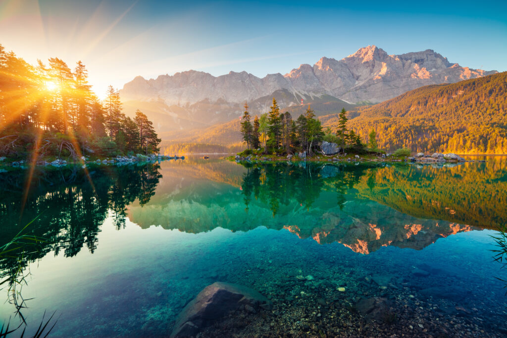 Bergkulisse der Zugspitze in Bayern 