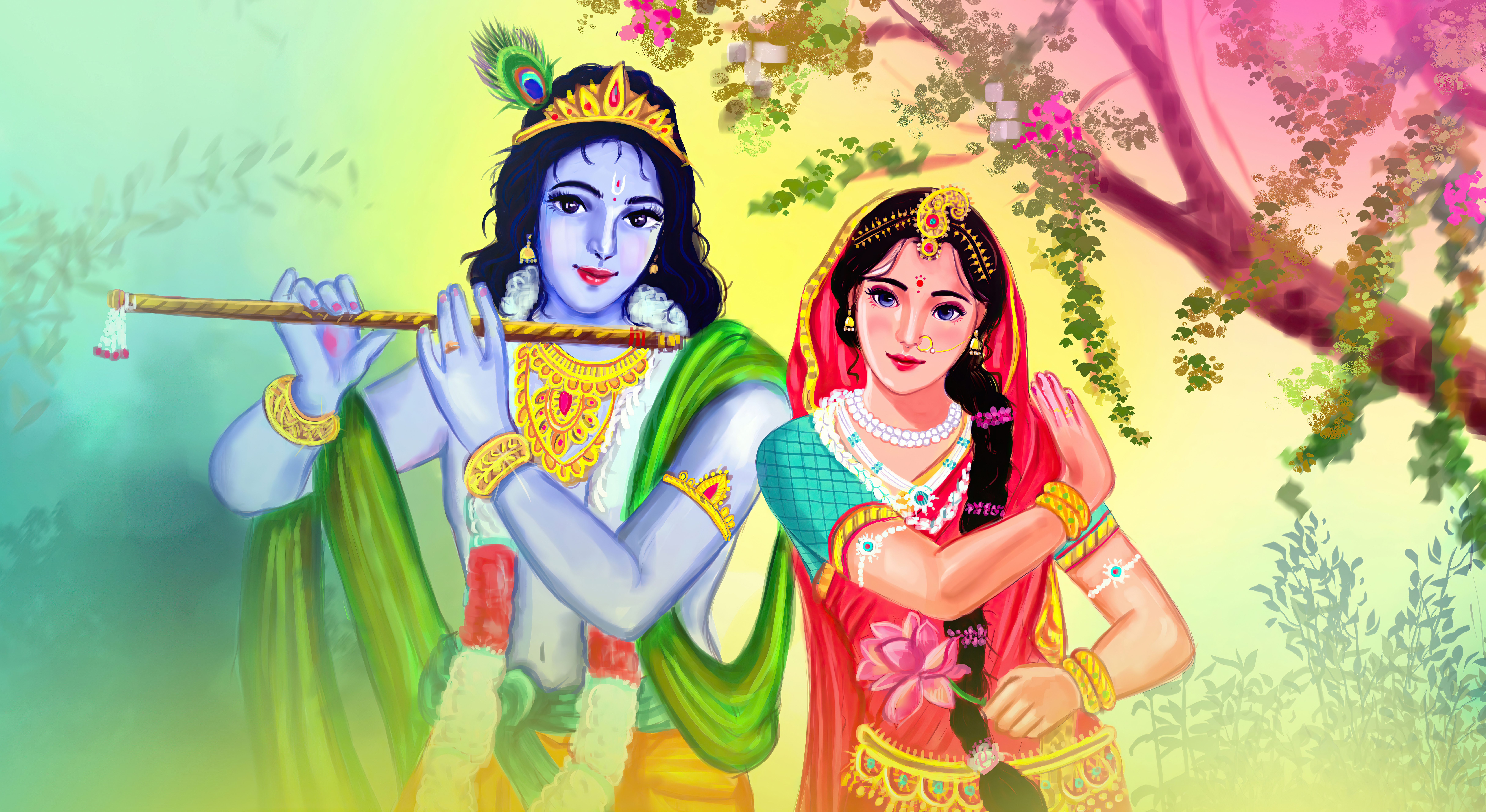 Die Götter Krishna und Radha
