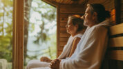 Ein Paar in der Sauna