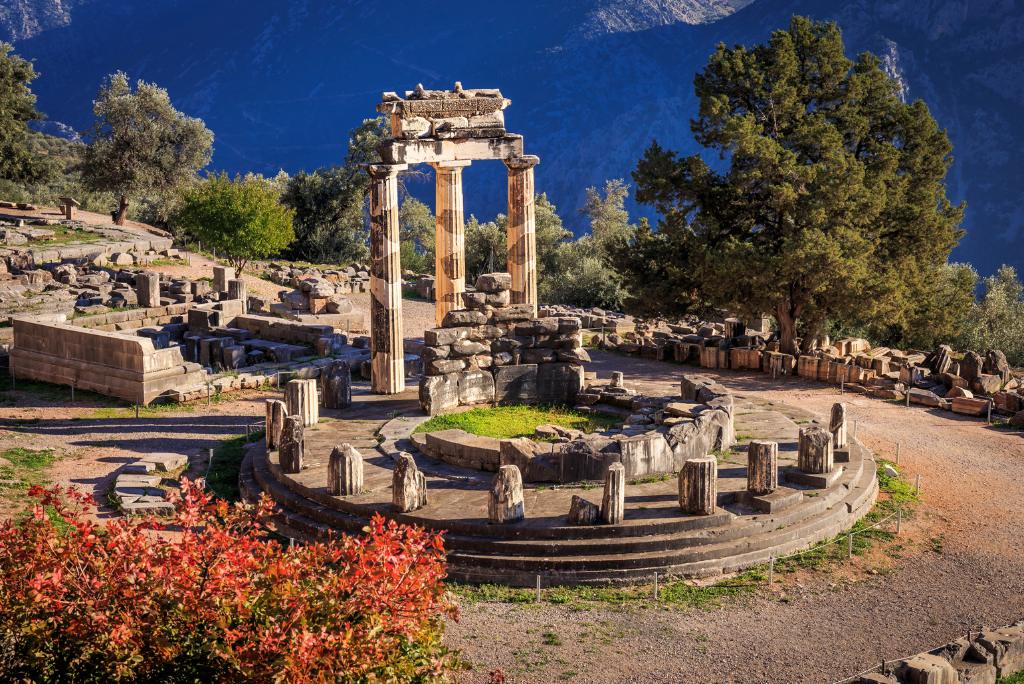 Die Ruinen es Orakels von Delphi
