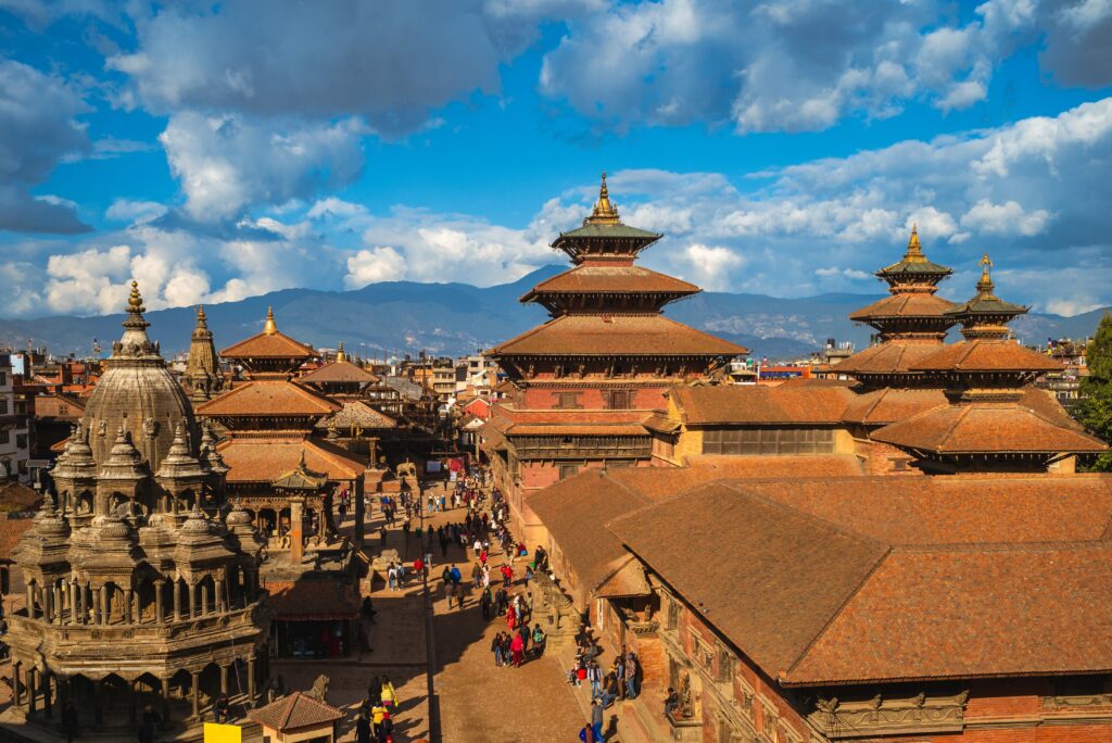 Blick auf den Durbar-Platz in Patan