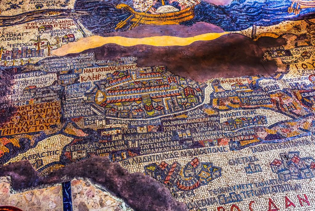 Die Mosaikkarte, eine der berühmtesten Sehenswürdigkeiten Jordaniens