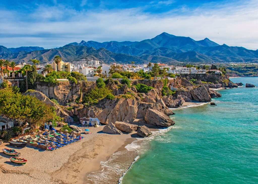 Strand in Nerja, Andalusien