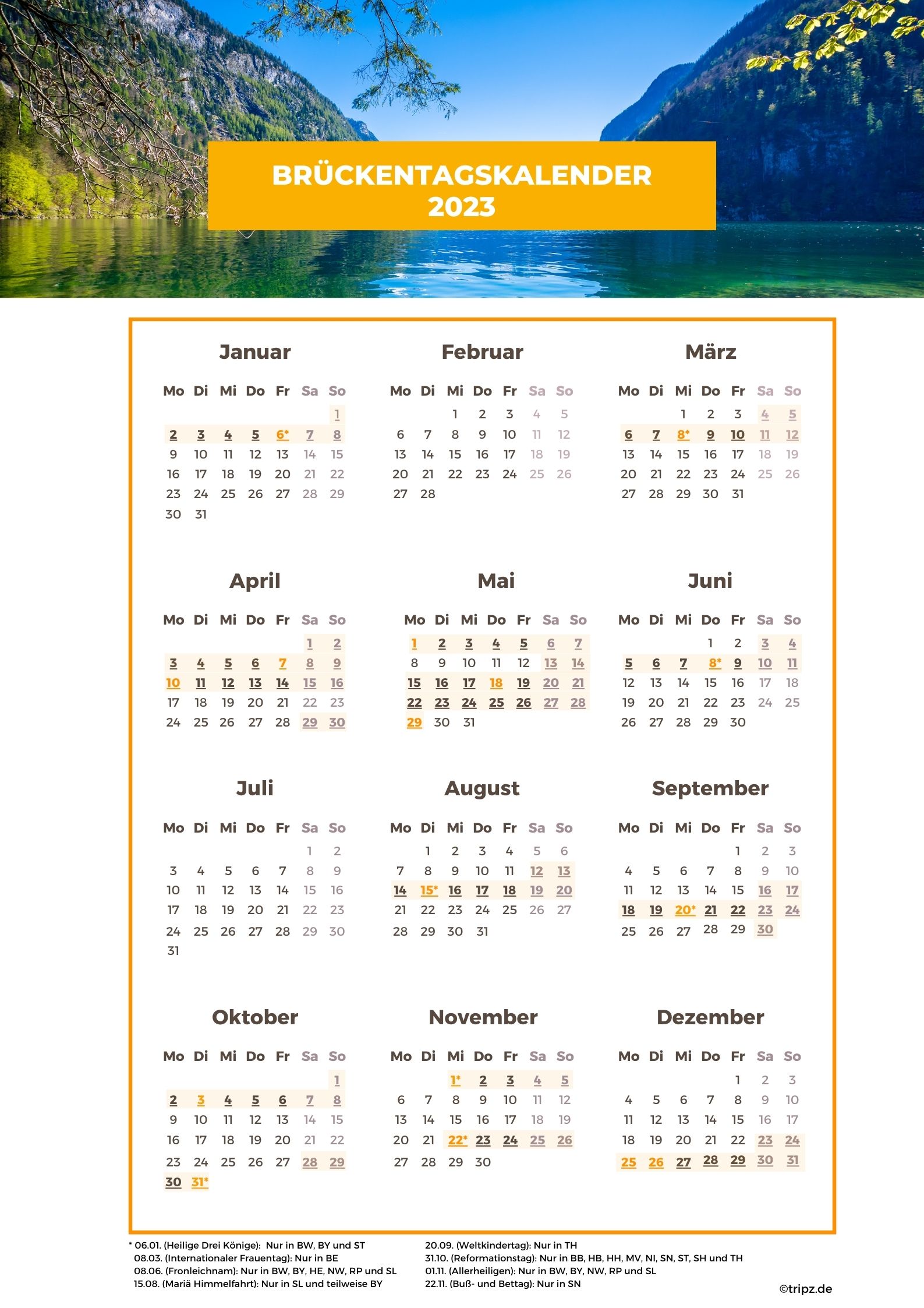 Den Urlaub 2023 clever planen mit Brückentagen - Wissen, was im